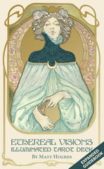 Ethereal Visions Illuminated Tarot Deck: Elegant 80-Card Art Nouveau Tarot Deck with Gold Foil, Full-Color 140-Page Guidebook, Hand-Drawn Illustration - Ingram