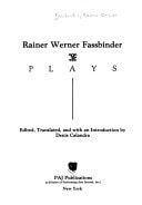 Fassbinder: Plays
