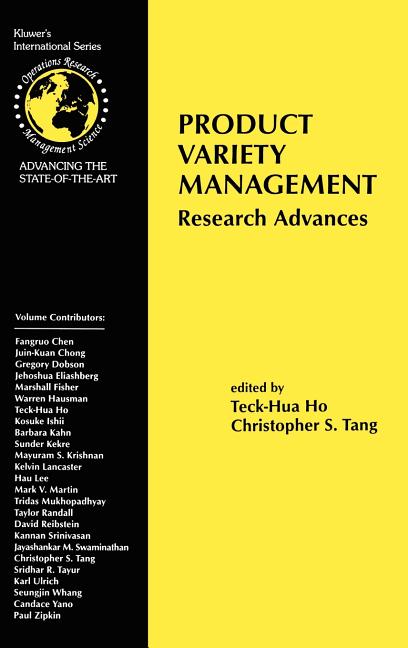 Product Variety Management: Research Advances (1998) - Ingram