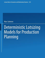 Deterministic Lotsizing Models for Production Planning - Ingram